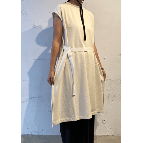 GALERIE TISSU エーゲ海オーガニック 裏毛ワンピース アイボリー