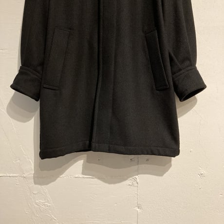 UNIVERSAL TISSU　メルトンツイルコクーンショートコート クロ