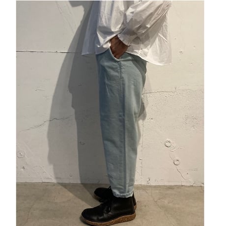 TISSU サフィランリネンデニム イージーテーパードパンツ size1 オフ