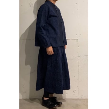 grin ｋｏｅｄａ刺繍タックスカート ネイビー