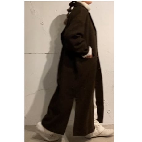 TISSU オリジナルウールへリンボン チェスターコート size3 ブラウンへリンボン