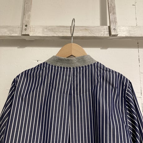NATURAL LAUNDRY ジップアップブルゾン ネイビーストライプ