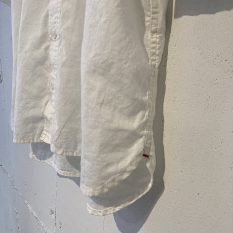 NATURAL LAUNDRY シャンブレー半袖ファーマーシャツ オフ