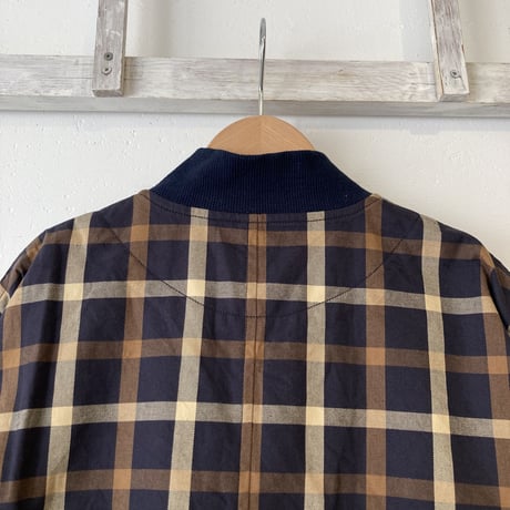 TISSU コットンツイル リブブルゾン ネイビーチェック size3