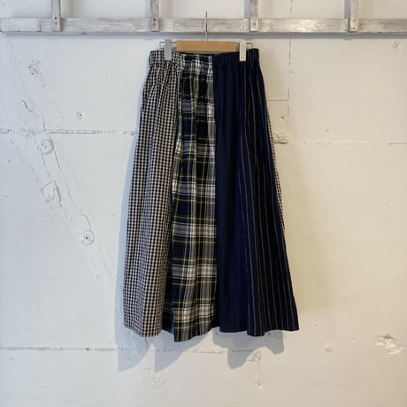 NATURAL LAUNDRY パネルスカート ネイビー