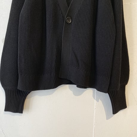 UNIVERSAL SEVEN コットンニット ショートカーデ クロ