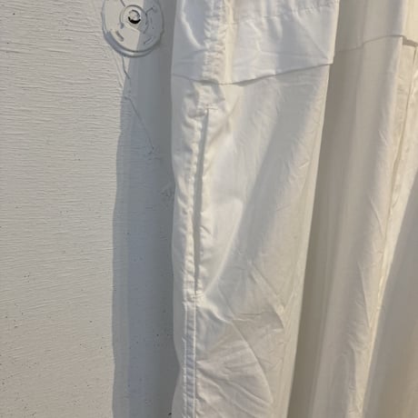 TISSU タイプライター ウエストタック切替ロングシャツ シロ