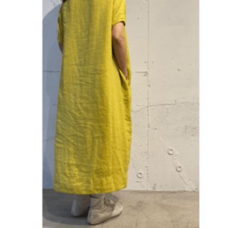 grin リネンサックワンピース アイアングレー