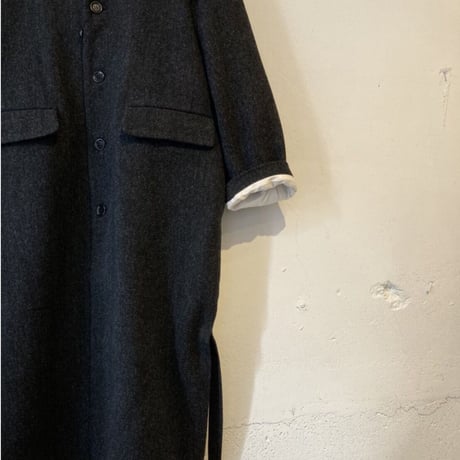TISSU オリジナルウールへリンボン チェスターコート size3 クロへリンボン