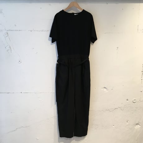 UNIVERSAL TISSU クラシック天竺 オールインワン　黒
