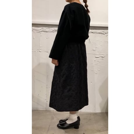 grin winterberry刺繍 ドローワンピース ブラック