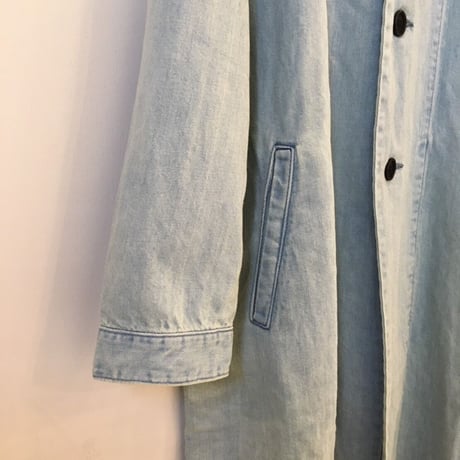 TISSU リネンデニムワークコート　ブリーチ