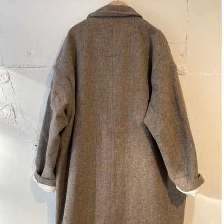 TISSU オリジナルウールへリンボン チェスターコート size3 ベージュへリンボン