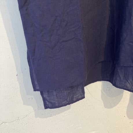 UNIVERSAL TISSU フレンチリネン シャツドレス ネイビー