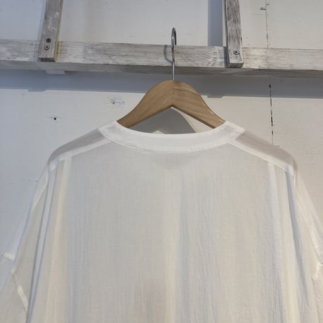 GALERIE TISSU オーガニックジョーゼット パネルワンピース シロ