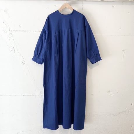 NATURALLAUNDRY スモッグタックワンピース ブルー