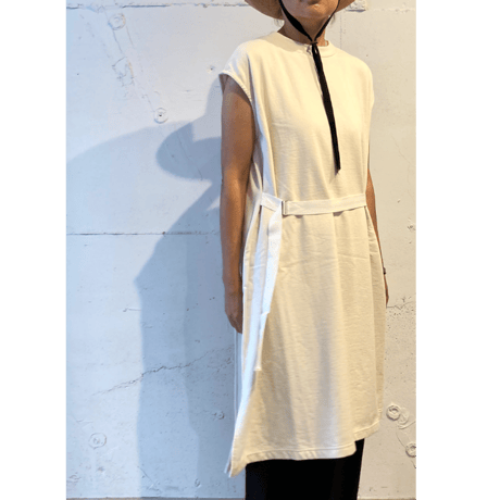 GALERIE TISSU エーゲ海オーガニック 裏毛ワンピース チャコール