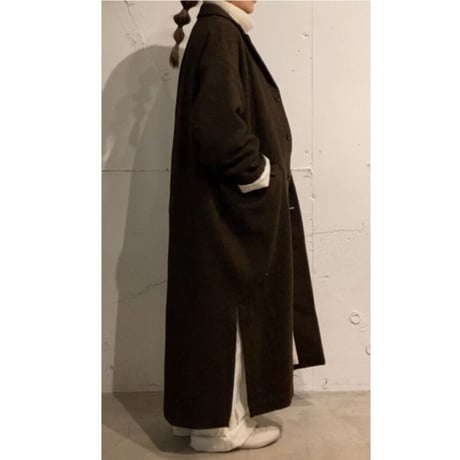 TISSU オリジナルウールへリンボン チェスターコート size3 クロへリンボン