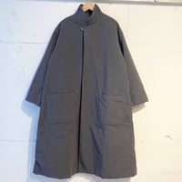 grin CLシーチング中綿ロングコート スチールグレー