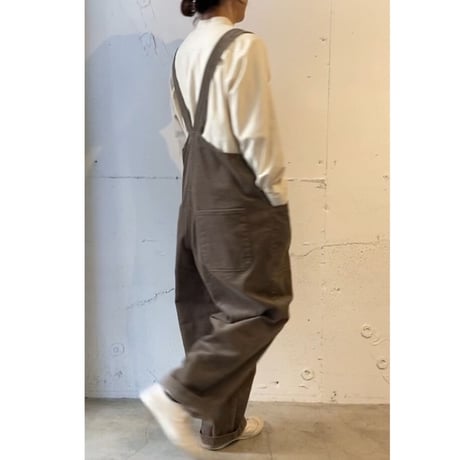 Clip.tab コーデュロイサロペット スモークベージュ