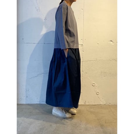 NATURAL LAUNDRY 度詰め天竺クレアワンピース フェードブルー