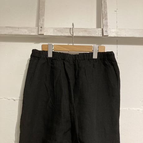 TISSU トリプルワッシャーリネン イージーテーパードパンツ size3 クロ