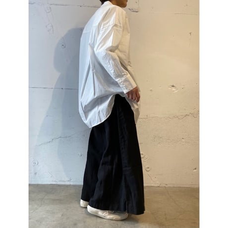 UNIVERSAL TISSU トリプルワッシャーリネンラップキュロットパンツ キナリ