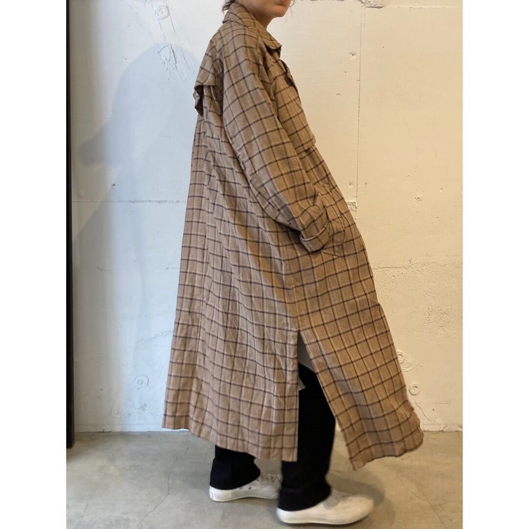 TISSU 先染めチェック ハイデンシティ エフォートレストレンチ TISSU 先染めチェック ハイデンシティ エフォートレストレンチ