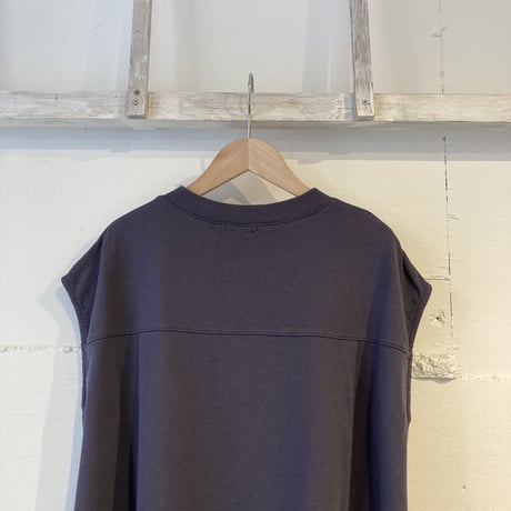 GALERIE TISSU エーゲ海オーガニック 裏毛ワンピース チャコール