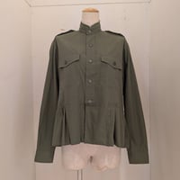 【REHERSALL】タックフリルフィールドシャツ　KHAKI