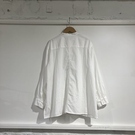 grin ソフトガーゼ起毛 三角タックシャツ オフ白