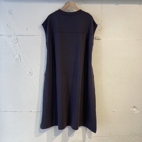 GALERIE TISSU エーゲ海オーガニック 裏毛ワンピース チャコール