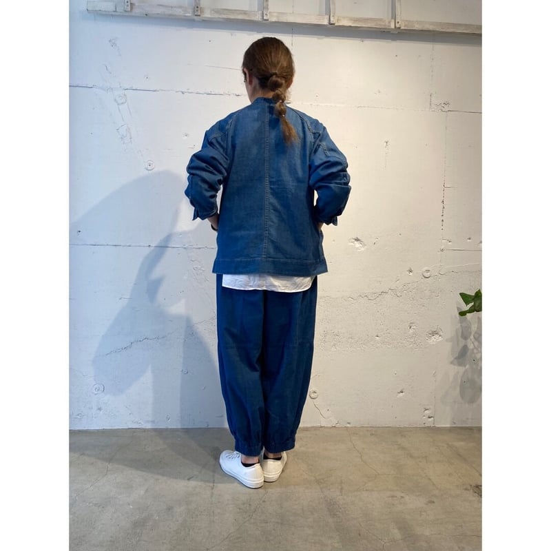 Clip.tab インディゴシャンブレー シータパンツ フェードブルー | un