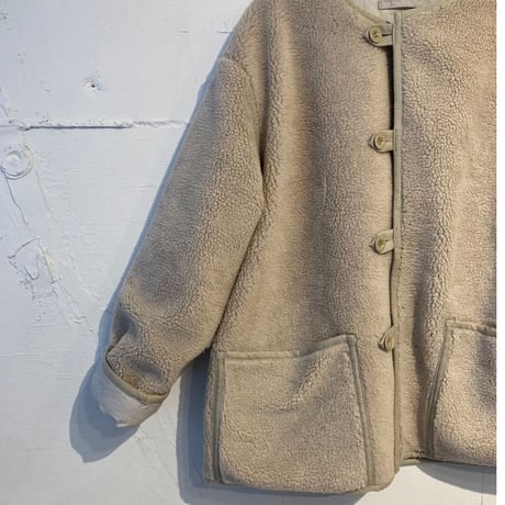 NATURAL LAUNDRY ボアリバーシブルジャケット　オフｘベージュ