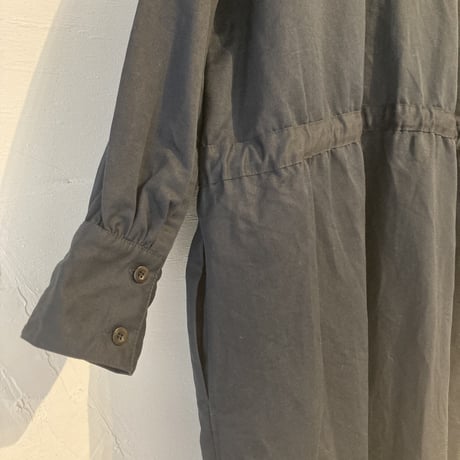 GALERIE TISSU ツイルファティーグワンピース ネイビー