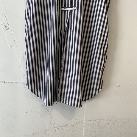 UNIVERSAL TISSU スリーブレスロングシャツ クロワイドストライプ