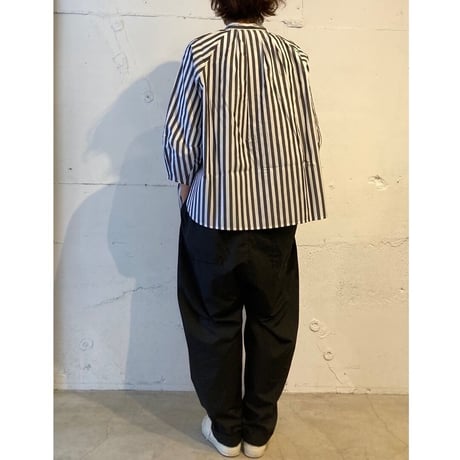 UNIVERSAL TISSU ボウタイブラウス クロワイドストライプ