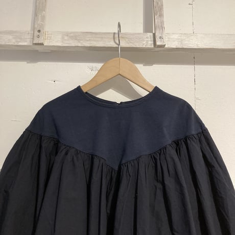 UNIVERSAL SEVEN USAコットン クラシックギャザープルオーバー ネイビー