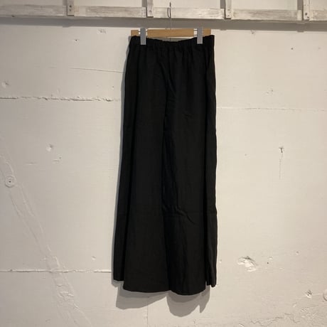 UNIVERSAL TISSU トリプルワッシャーリネンラップキュロットパンツ クロ