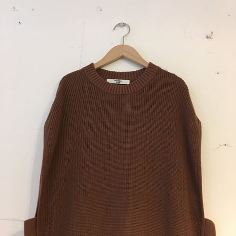 UNIVERSAL SEVEN　コットン畦ニットロングベスト モカ