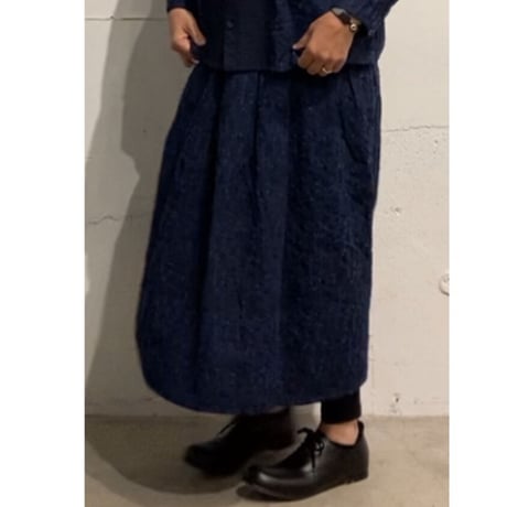 grin ｋｏｅｄａ刺繍タックスカート ネイビー