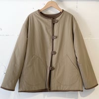 NATURAL LAUNDRY ボアリバーシブルジャケット　ベージュ×モカ