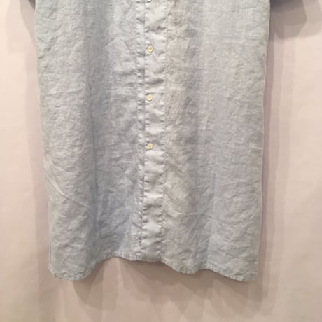 UNIVERSAL TISSU リネン カフタンドレス　サックス