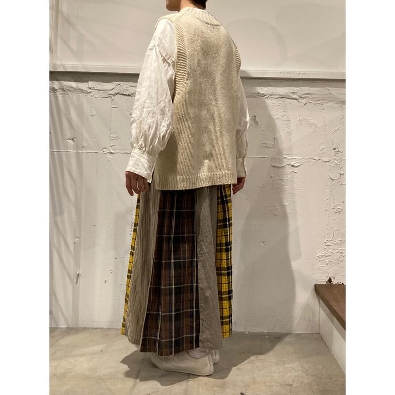 NATURAL LAUNDRY パネルスカート イエロー | un de plus