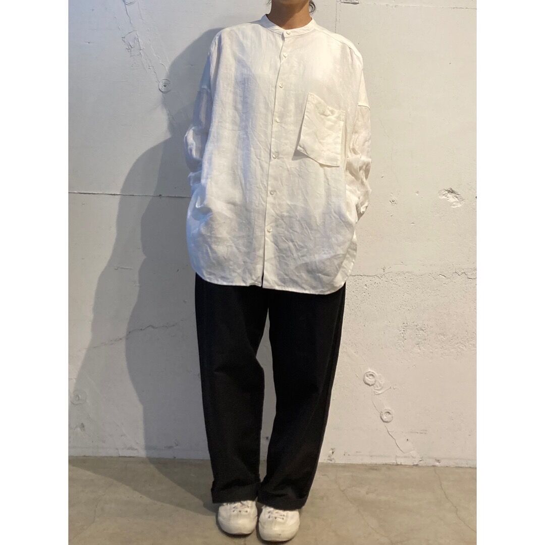 UNIVERSAL TISSU トリプルワッシャーバンドカラーシャツ fit=scale-down,w=1200