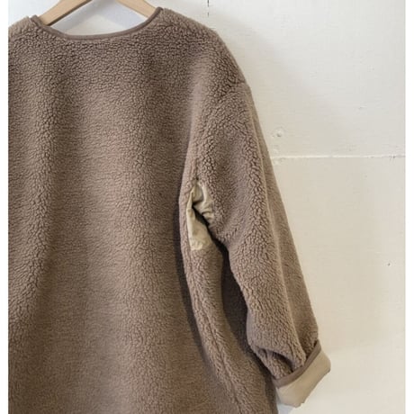NATURAL LAUNDRY ボアリバーシブルジャケット　ベージュ×モカ