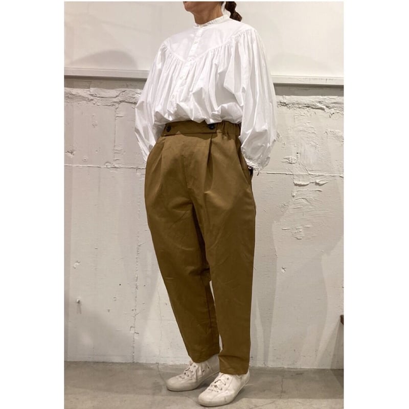 GALERIE TISSU コーデュロイ イージーセーラーパンツ カーキ