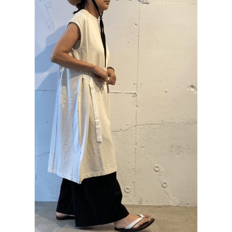GALERIE TISSU エーゲ海オーガニック 裏毛ワンピース アイボリー
