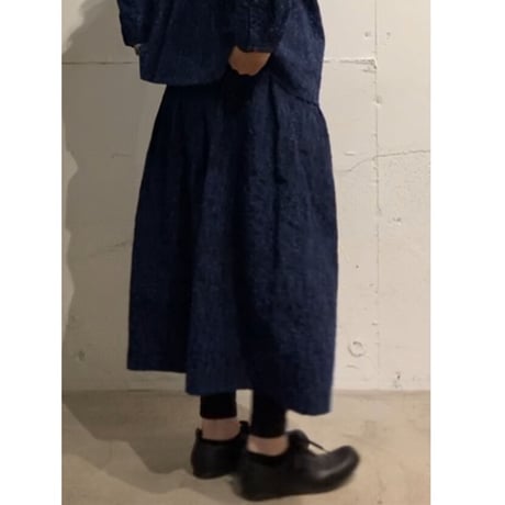 grin ｋｏｅｄａ刺繍タックスカート ネイビー