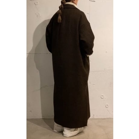 TISSU オリジナルウールへリンボン チェスターコート size3 クロへリンボン